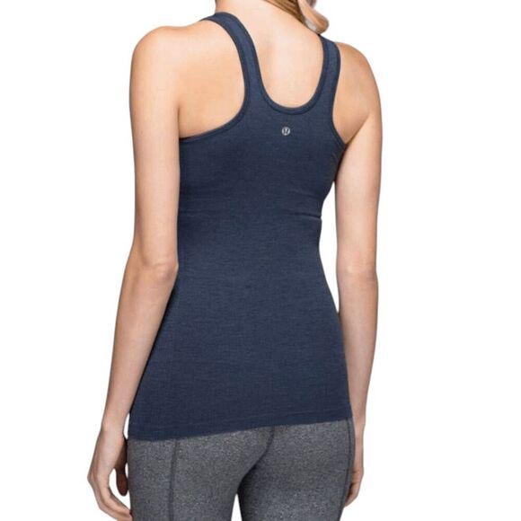 LULULEMON ATHLETICA Seamlessly Covered Tank In Heathered Inkwell Size 4 - Picture 1 of 4